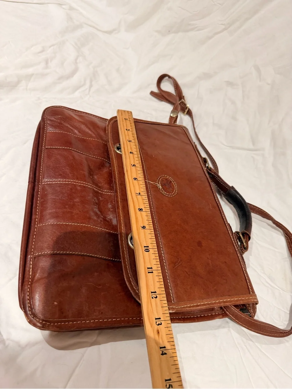 Vintage Classic Brown Cow Leather Briefcase - made in Brazil